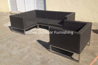 Muebles para exteriores sofá modular de acero inoxidable de ratán --16200
