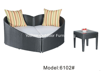 Silla de piscina lecho de sol lecho de día mimbre de ratán con forma de Hart otomano-6102