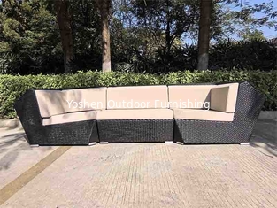 Muebles de terraza Salón de estar Sofá exterior negro de ratán de mimbre Muebles de jardín de lujo Muebles de jardín Sofas de exterior Muebles de patio Set YS8000