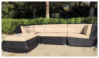 Muebles de terraza Salón de estar Sofá exterior negro de ratán de mimbre Muebles de jardín de lujo Muebles de jardín Sofas de exterior Muebles de patio Set YS8000