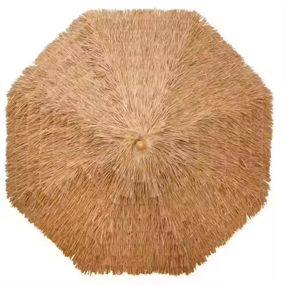 9 pies de estilo hawaiano sombrilla con techo de paja de plástico sombrilla de paja sombrilla con toalla