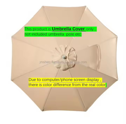 8 ft pink White Strip Patio Umbrella Canopy Octagon Canvas for Beach Umbrellas Parasol Replacement Outdoor Umbrella Canopy