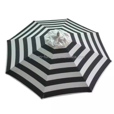 8 ft pink White Strip Patio Umbrella Canopy Octagon Canvas for Beach Umbrellas Parasol Replacement Outdoor Umbrella Canopy