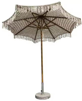 9 pies del mercado comercial Sombrero cuerda Tassel Macrame Parasol Popular Sombrero tejido de gancho