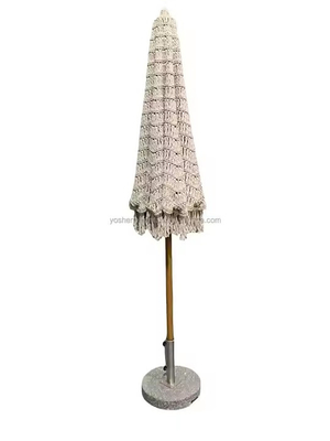 9 pies LA CONCHA Paraguas Macrame Parasol cuerda Crochet Tejido Patio Paraguas Paraguas Con Tassels Tassels Tejido Canopy Paraguas