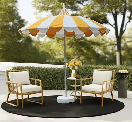 8.5 pie de acero inoxidable durable Pollo White Paraguas Pagoda Pagoda de peso ligero Paraguas al aire libre Parasol