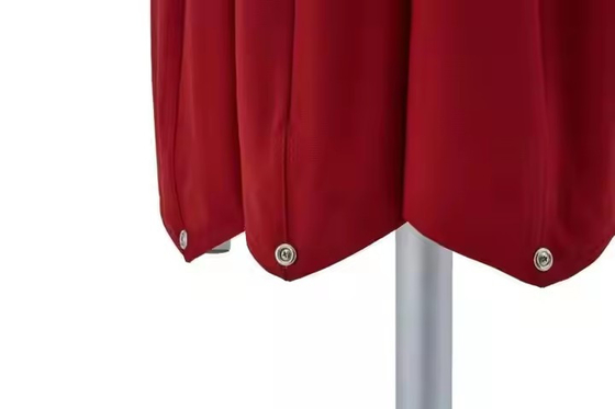 Funda para sombrilla de patio impermeable de poliéster de 8 pies, roja, con mástil central de aluminio, para exteriores, para picnic