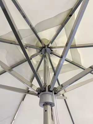 Sombrilla de mercado para trabajo pesado, lujo, hotel estrella, redonda, para exteriores, sombrilla de patio, parasol de acero inoxidable