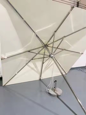 Sombrilla de mercado para trabajo pesado, lujo, hotel estrella, redonda, para exteriores, sombrilla de patio, parasol de acero inoxidable