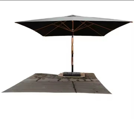 13 pies Gran Paraguas de Jardín Paraguas de Patio Negro Paraguas de Patio 4m Gigante Paraguas de Patio de Cantilever Negro Con Base