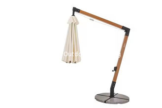 Sombrilla de playa con poste de aluminio con aspecto de madera, sombrilla de jardín, parasol, sombrilla de patio