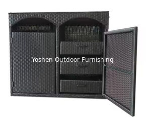 Muebles de piscina impermeables para exteriores, carrito de servicio junto a la piscina, carrito de almacenamiento para hotel, cuchillos y tenedores, con cajones