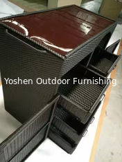 Muebles de piscina impermeables para exteriores, carrito de servicio junto a la piscina, carrito de almacenamiento para hotel, cuchillos y tenedores, con cajones