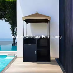 Muebles promocionales de la piscina Rattan Wicker Toallas al aire libre Cabana Resort Hotel Aluminio Armario de toallas junto a la piscina