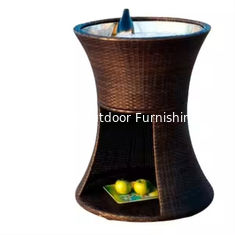 Muebles de piscina de resina de vidrio de plástico Rattan refrigerador de jardín Rattan refrigerador de bebidas