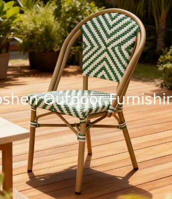 Silla de bistró francesa Yoshen verde para restaurante, cafetería y comedor al aire libre