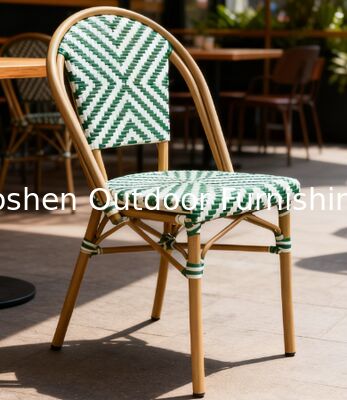 Silla de bistró francesa Yoshen verde para restaurante, cafetería y comedor al aire libre