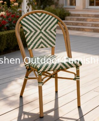 Silla de bistró francesa Yoshen verde para restaurante, cafetería y comedor al aire libre