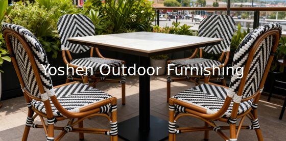 Silla de Bistro Francesa de Ratan de Aluminio de Bambú Cuadro Pintado Flechas de cebra con rayas Blanco Negro Silla de Exterior