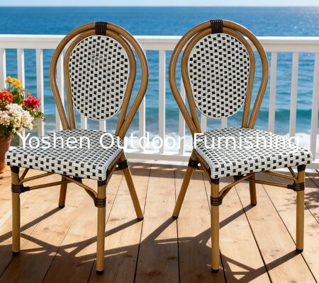 Empilable todo tiempo impermeable silla de la piscina exterior estilo francés diseño para uso hotel jardín piscina