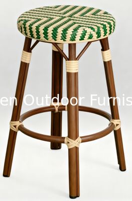 Taburetes de bar rústicos franceses vintage al por mayor, de ratán y mimbre, para mostrador, sillas de bistró