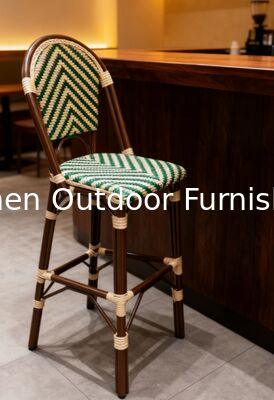 Juego de taburetes de bar estilo bistró francés, taburetes de altura de mostrador vintage con respaldo de mimbre