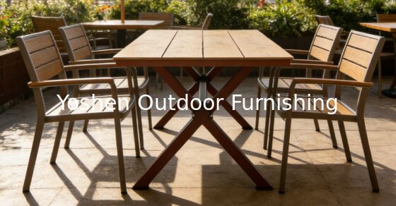 Mesa de comedor de ratán oval de aluminio de 6 asientos para el patio del hotel Resort