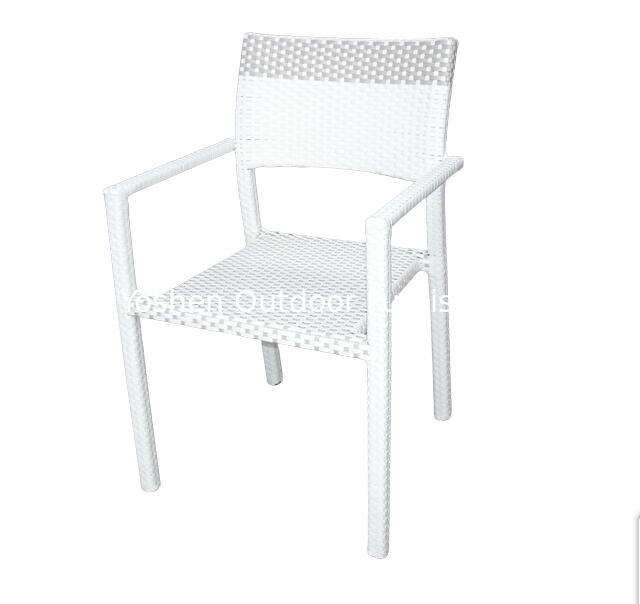 Silla de salón de mimbre de ratan PE blanco silla de gimnasio de plástico al aire libre silla de aluminio marco de jardín silla de colores---YS5675