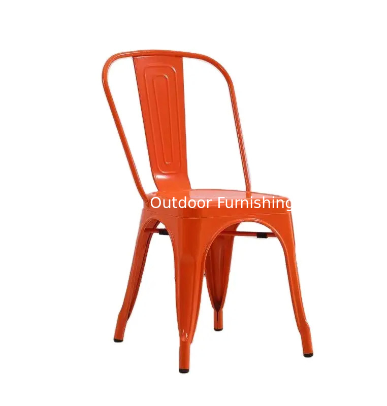 En el interior colorido silla de metal roja barata apilada silla de balcón moderno amarillo azul sillas de jardín moderno---YS210621