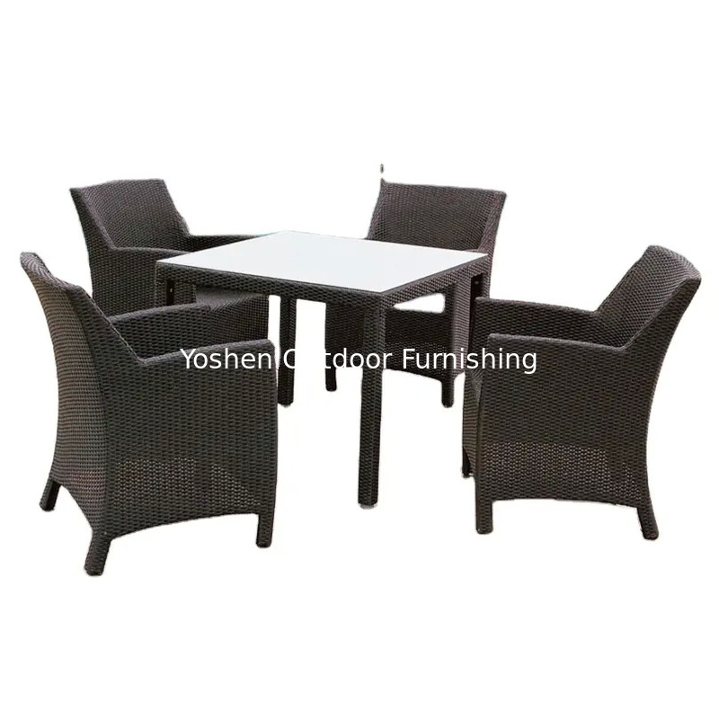 Fábrica mayorista de muebles de jardín para patio exterior de rattan de mimbre de hotel de mesa y silla de exterior--- 8086