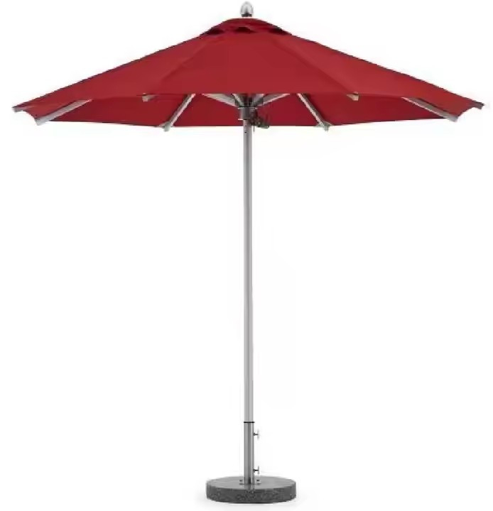 Funda para sombrilla de patio impermeable de poliéster de 8 pies, roja, con mástil central de aluminio, para exteriores, para picnic