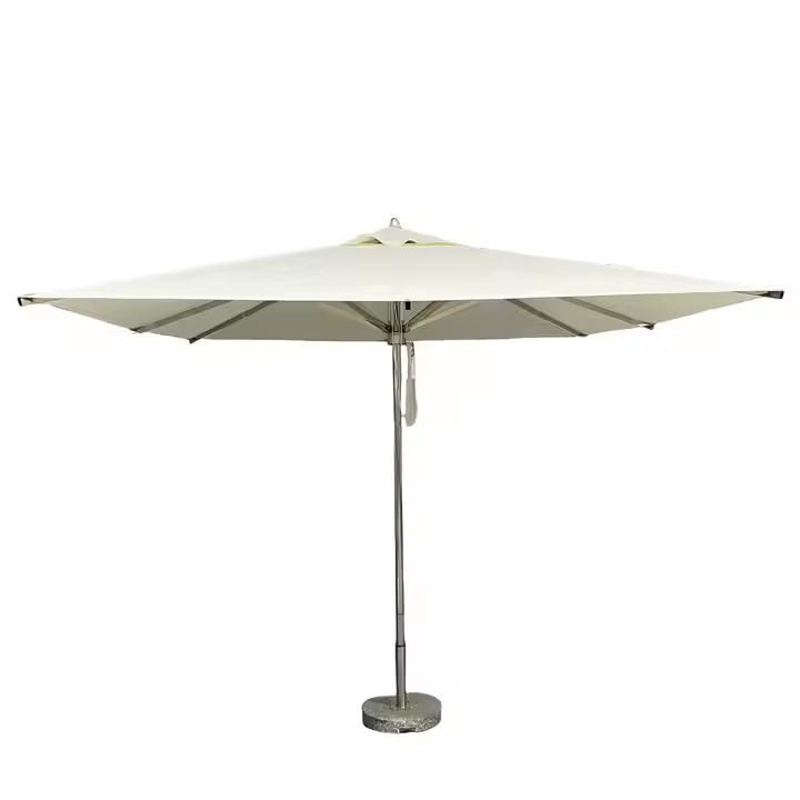 Sombrilla de mercado para trabajo pesado, lujo, hotel estrella, redonda, para exteriores, sombrilla de patio, parasol de acero inoxidable