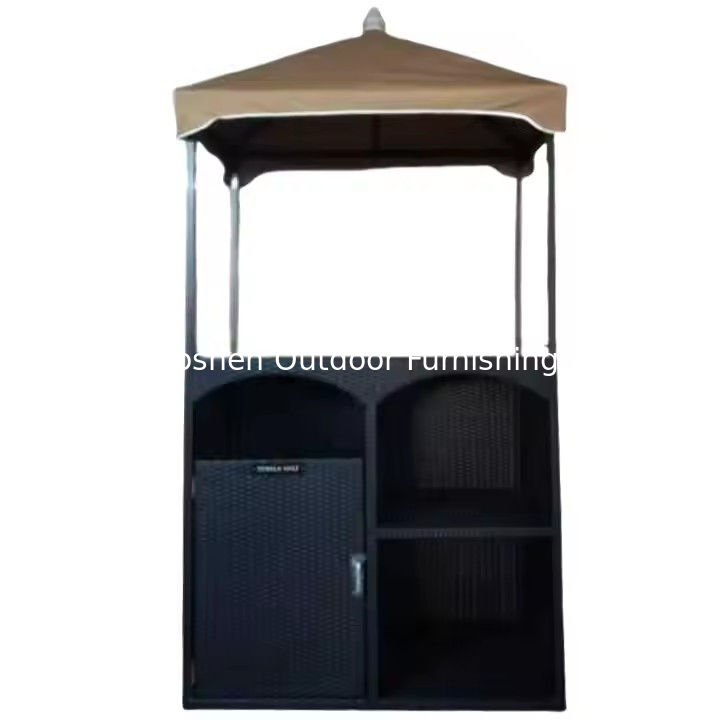 Muebles promocionales de la piscina Rattan Wicker Toallas al aire libre Cabana Resort Hotel Aluminio Armario de toallas junto a la piscina