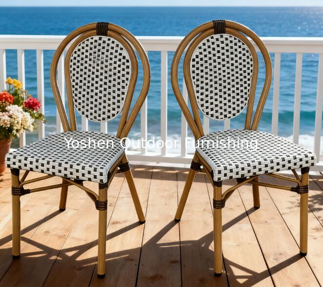 Empilable todo tiempo impermeable silla de la piscina exterior estilo francés diseño para uso hotel jardín piscina