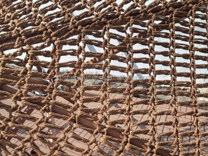 9 pies de café y chocolate al aire libre Macrame Beach Paraguas cuerda tejido Paraguas de gancho Tassel Fringe Paraguas de mercado 4