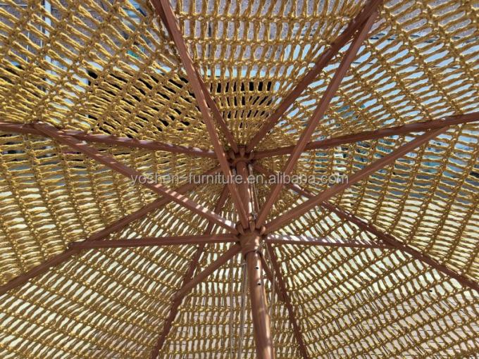9 pies Amarillo INS Trend Resort Paraguas Paraguas Tejido de Crochet Paraguas Tassel Macrame Paraguas 3
