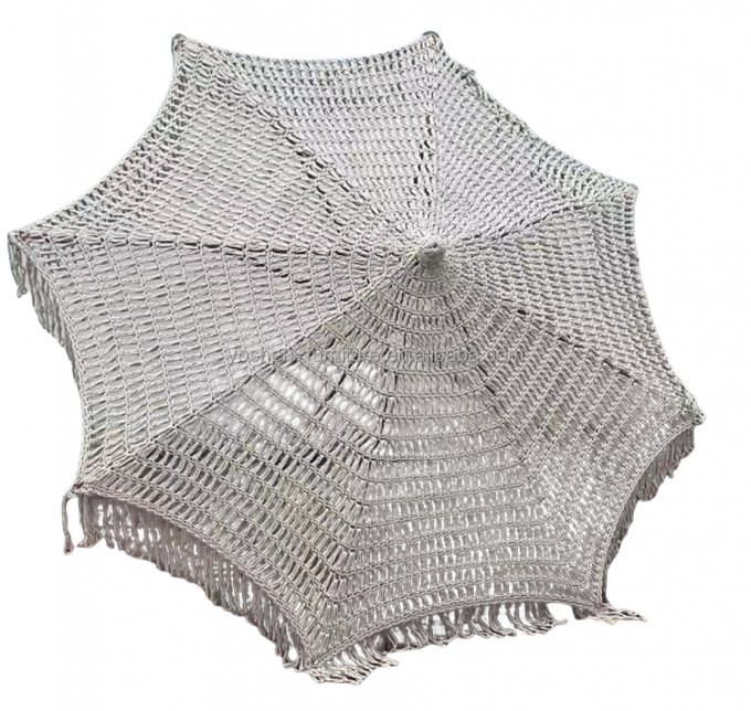 Sombrilla de mercado para exteriores de 9 pies, roja, rosa, colorida, con tejido de cuerda, macramé, ganchillo y parasol 6