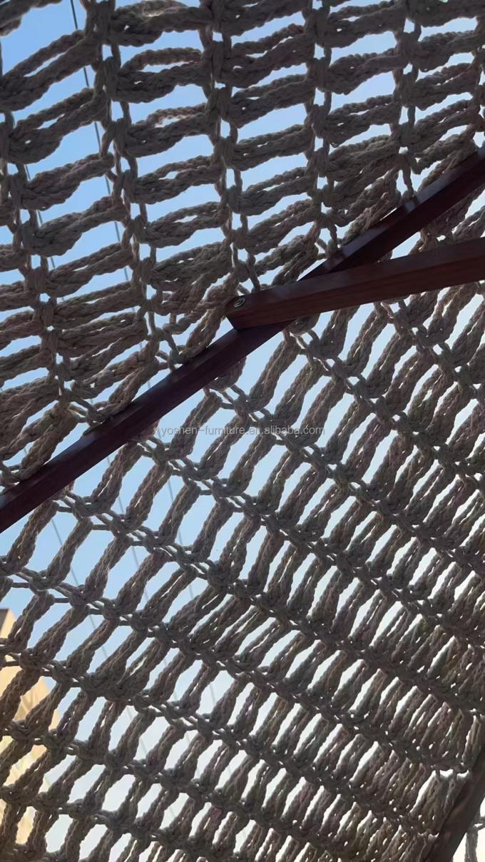 9 pies Nuevo diseño Paraguas de playa tejidos personalizados Cordón de algodón Macrame Parasoles borlas hechas a mano Paraguas tejidos Canopy 4