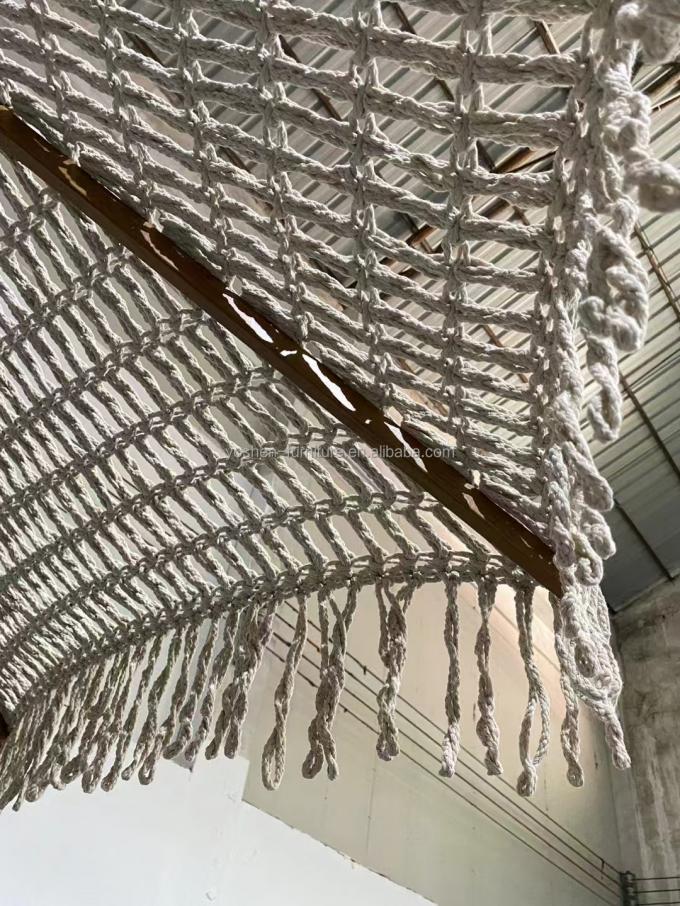 9 pies Nuevo diseño Paraguas de playa tejidos personalizados Cordón de algodón Macrame Parasoles borlas hechas a mano Paraguas tejidos Canopy 5