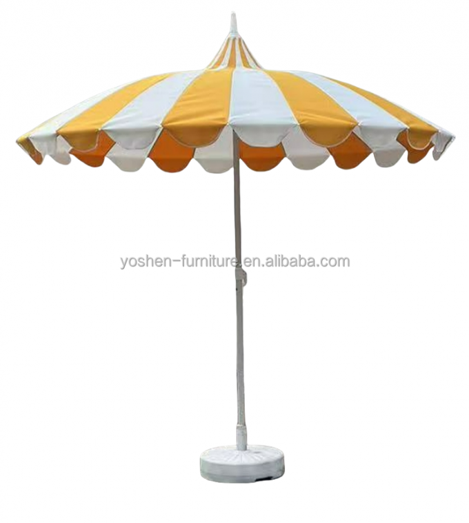 8.5 pie de acero inoxidable durable Pollo White Paraguas Pagoda Pagoda de peso ligero Paraguas al aire libre Parasol 2
