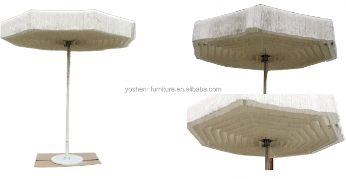 Custom Bali Resort Anti-UV al aire libre Hotel de lujo Tassel Paraguas Beach Paraguas con Tassels 1