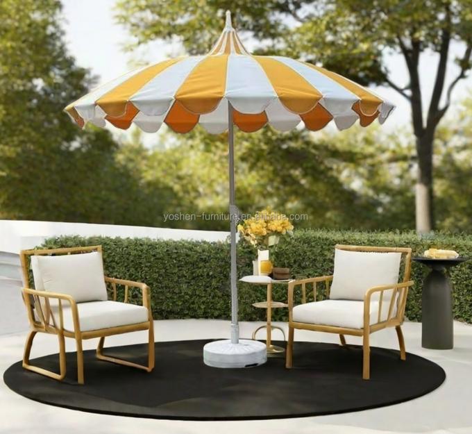 9 pies Hotel Tassel Playa Paraguas Fringe Paraguas Mercado Mundial Cordón de algodón Tejido Crochet Tassel Canopy Paraguas 0