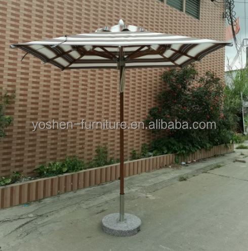 10 FT Tejido de rayas de sombrilla para patio de playa al aire libre con inclinación y manivela para muebles de restaurantes y pubs 2