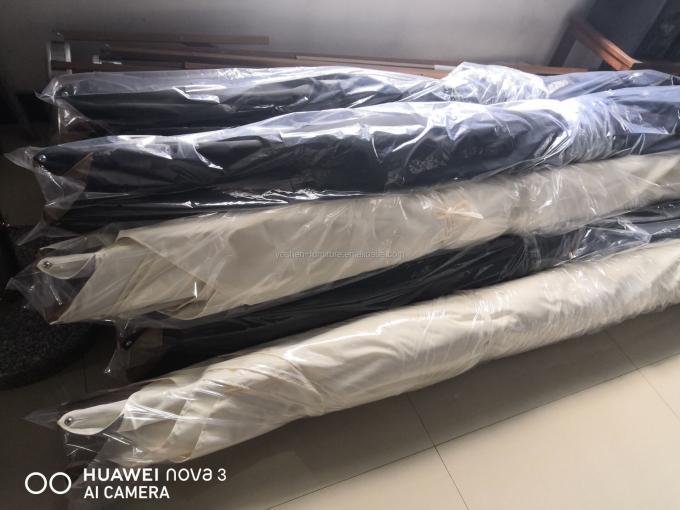 Resort Comercial Jardín de la playa Dos capas de mesa redonda al aire libre sombrillas blancas sombrillas Restaurante sombrilla 5