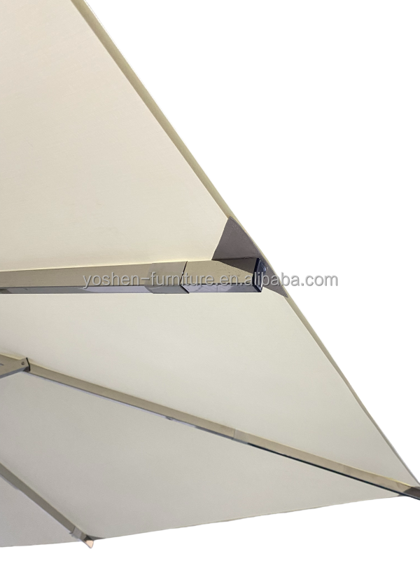 Sombrilla de mercado para trabajo pesado, lujo, hotel estrella, redonda, para exteriores, sombrilla de patio, parasol de acero inoxidable 4