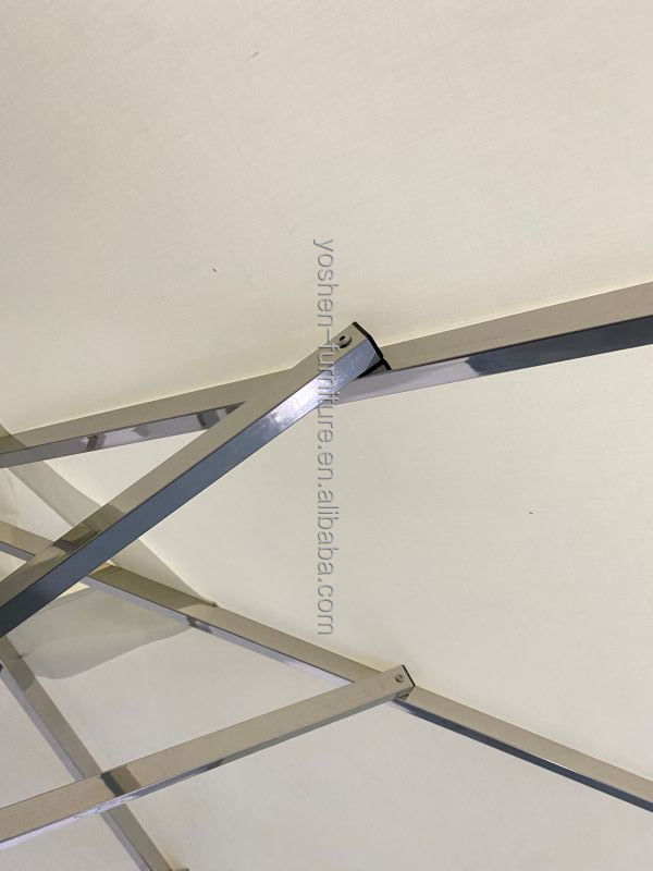 Sombrilla de mercado para trabajo pesado, lujo, hotel estrella, redonda, para exteriores, sombrilla de patio, parasol de acero inoxidable 5