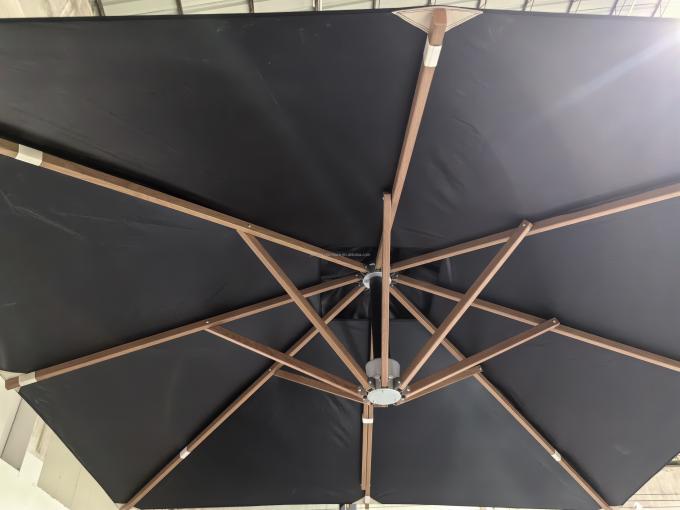 13 pies Gran Paraguas de Jardín Paraguas de Patio Negro Paraguas de Patio 4m Gigante Paraguas de Patio de Cantilever Negro Con Base 4